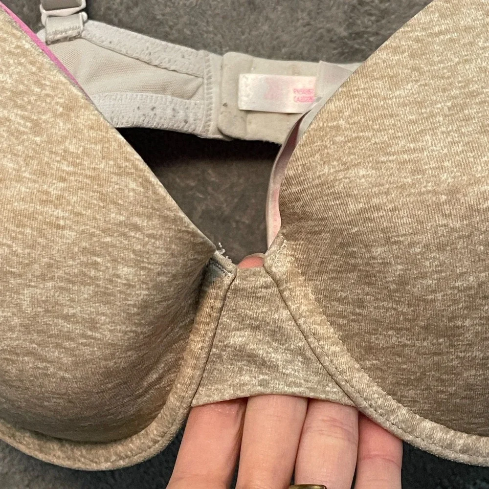 Pink Victoria Secret Women Nude Wear Everywhere Underwire T Shirt Bra 34DD